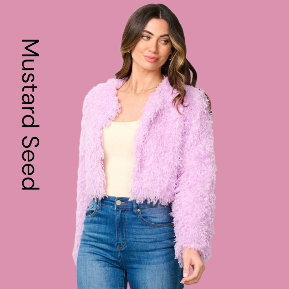 Mustard Seed Women's Lavender Teddy Jacket. Sizes Small, Medium
